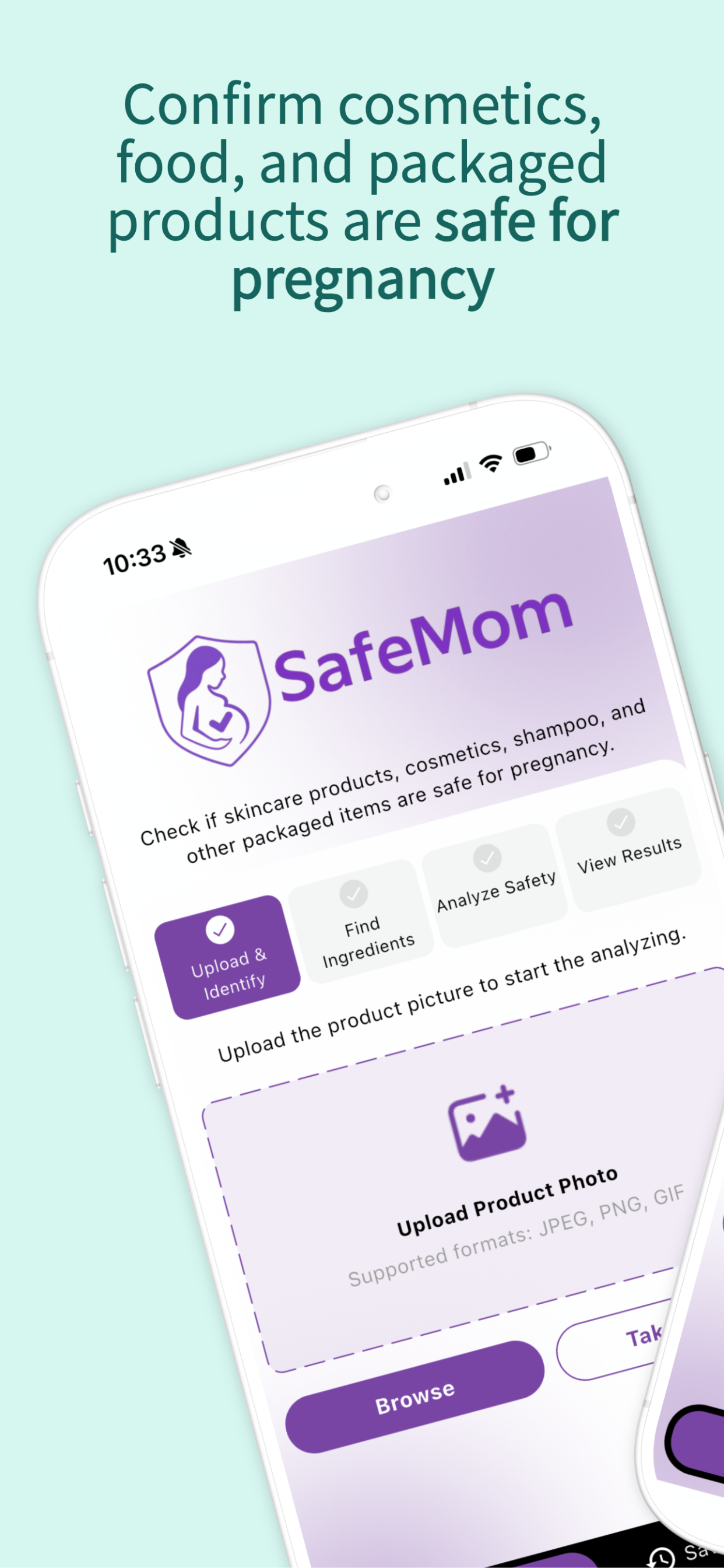 SafeMom Ingredient Checker Screenshot