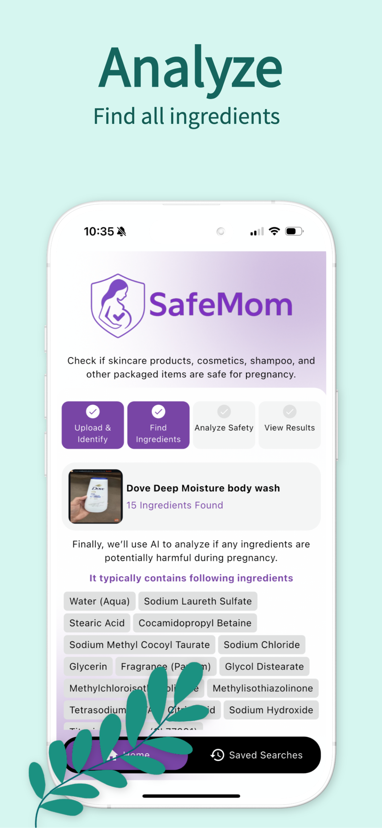 SafeMom Ingredient Checker Screenshot