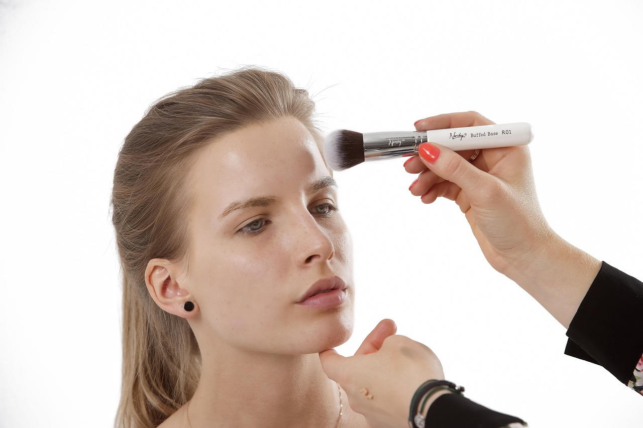 A set of makeup brushes, chosen carefully, like pregnancy safe skincare brands.